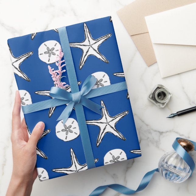 Papier Cadeau Motif étoile de mer dollar de sable (Cadeaux)