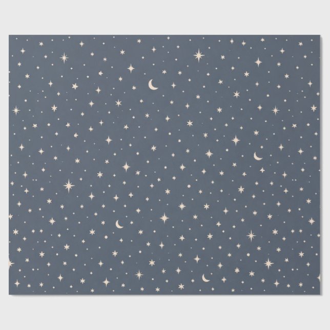 Papier Cadeau Motif Étoile Douce Esthétique (Plat)