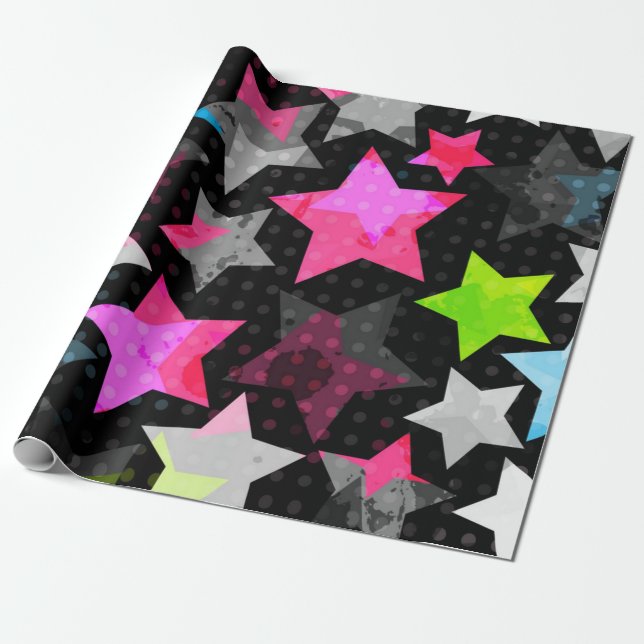 Papier Cadeau Motif étoiles (Déroulé)