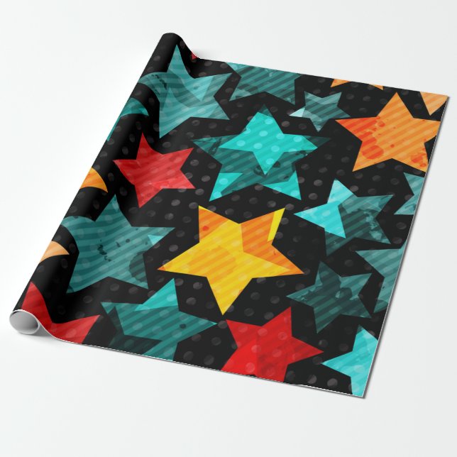Papier Cadeau Motif étoiles (Déroulé)