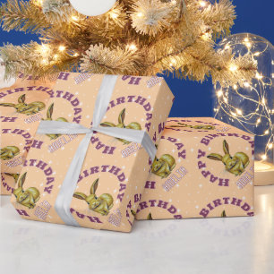 Papier Cadeau Motif Étoiles Lapin Mignon Nom