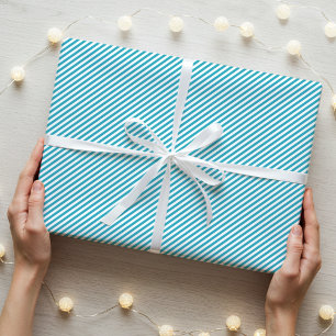Papier Cadeau Motif étroit simple et élégant Turquoise