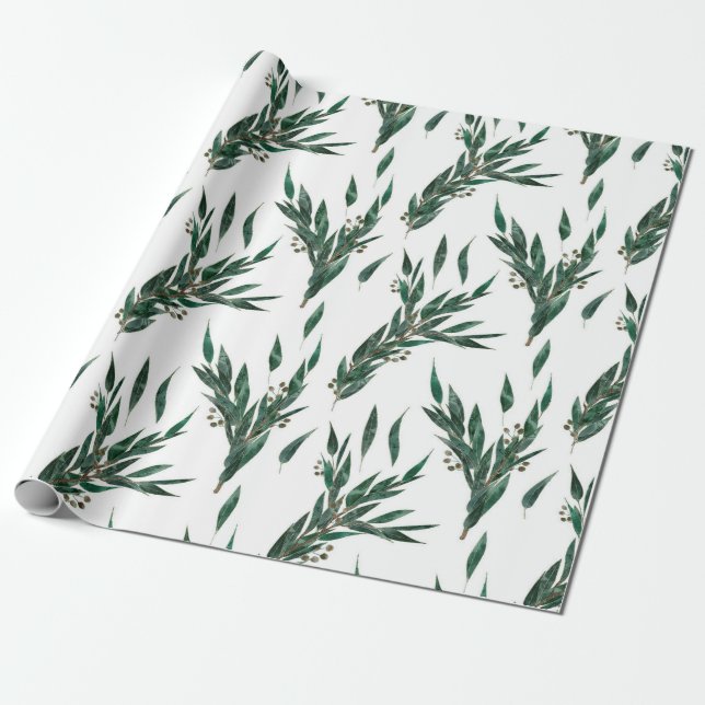 Papier Cadeau Motif Eucalyptus (Déroulé)
