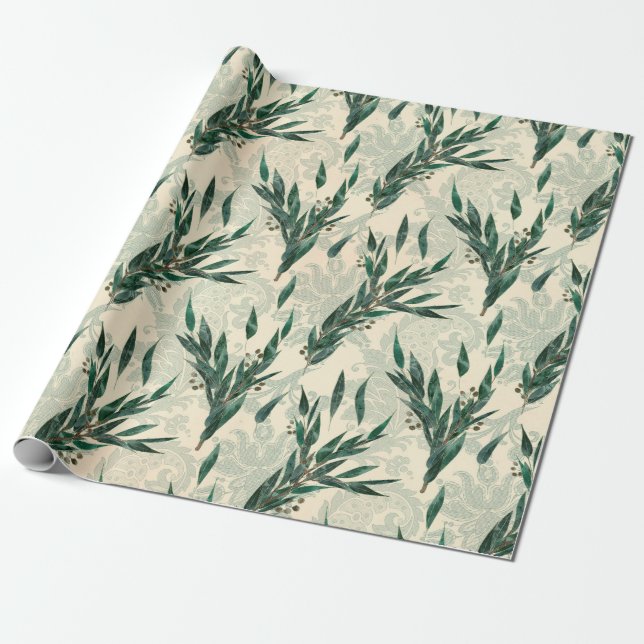 Papier Cadeau Motif Eucalyptus (Déroulé)