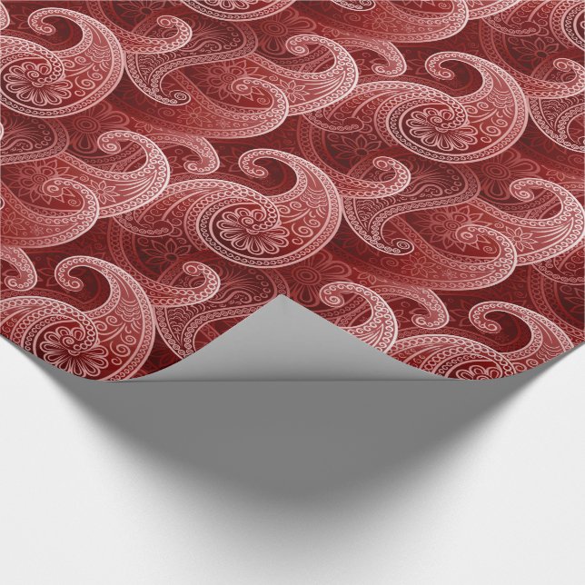 Papier Cadeau Motif exotique Red Paisley (Coin)
