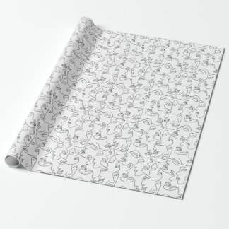 Papier Cadeau Motif face Abstrait d'une ligne