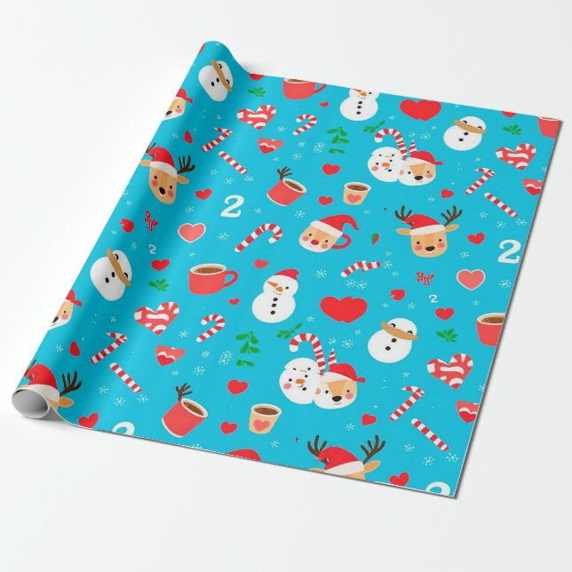 Papier Cadeau Motif festif de Noël (Déroulé)