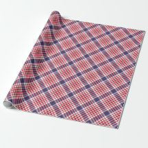 Motif Festif Rouge Blanc & Bleu Tartan