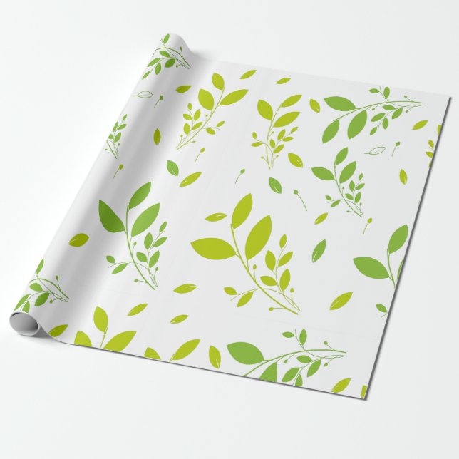 Papier Cadeau motif feuille (Déroulé)