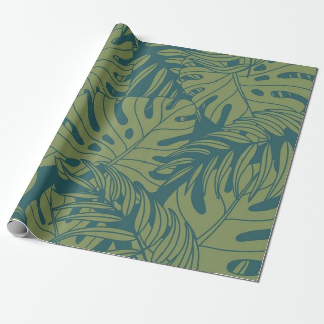 Papier Cadeau motif feuille (Déroulé)