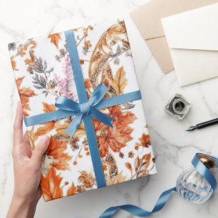 Papier Cadeau Motif feuille automne