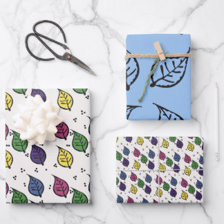 Papier Cadeau Motif feuille de bois