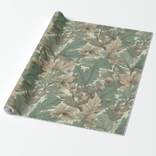 Papier Cadeau motif feuille de chêne