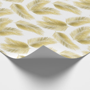Papier Cadeau Motif Feuille Gold Foil Palm