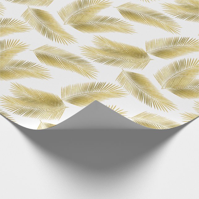 Papier Cadeau Motif Feuille Gold Foil Palm (Coin)