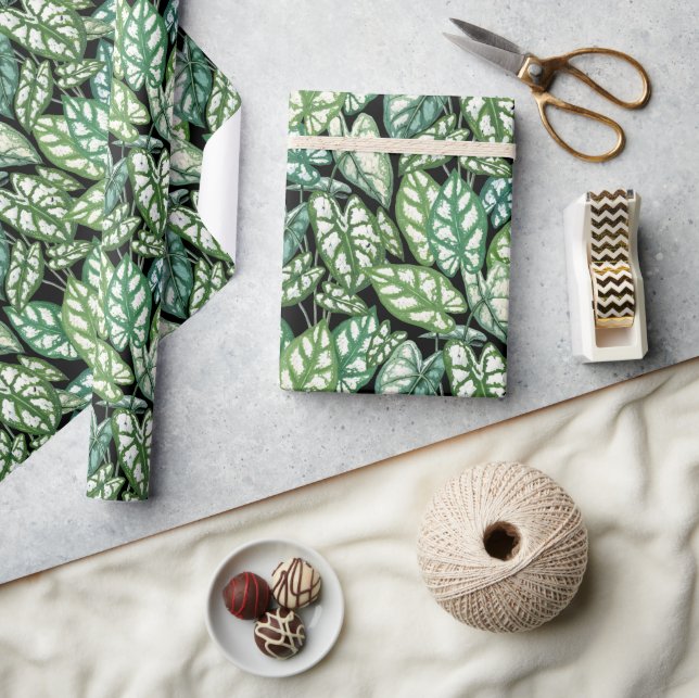 Papier Cadeau Motif Feuille vert tropical (Artisanat)