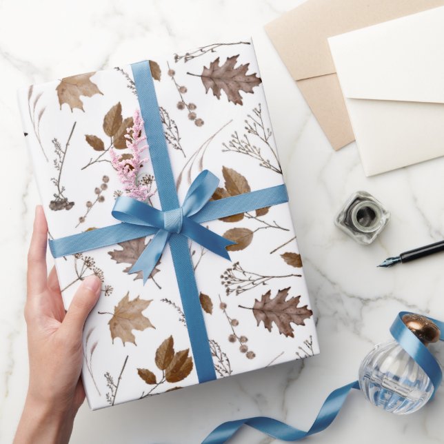 Papier Cadeau Motif Feuilles d'automne (Cadeaux)