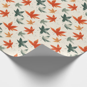 Papier Cadeau Motif Feuilles d'automne