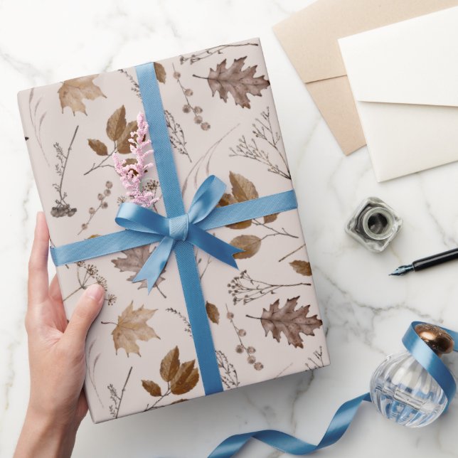 Papier Cadeau Motif Feuilles d'automne (Cadeaux)