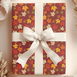 Papier Cadeau Motif Feuilles d'automne