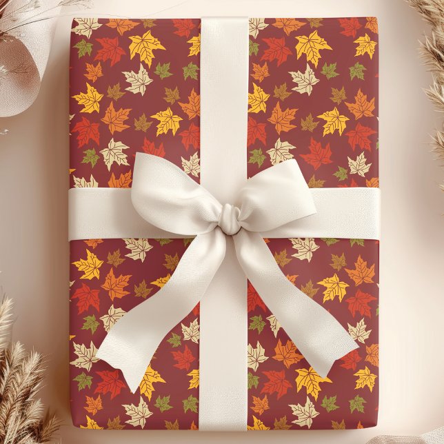 Papier Cadeau Motif Feuilles d'automne (Créateur téléchargé)