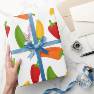 Papier Cadeau Motif Fiesta  de piments amusants