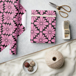 Papier Cadeau Motif Fleur Concho rose