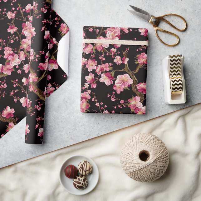 Papier Cadeau Motif Fleur de Cerisier Sakura (Artisanat)