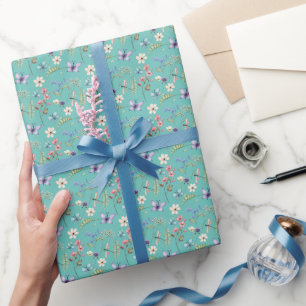 Papier Cadeau Motif Fleur sauvage aquarelle