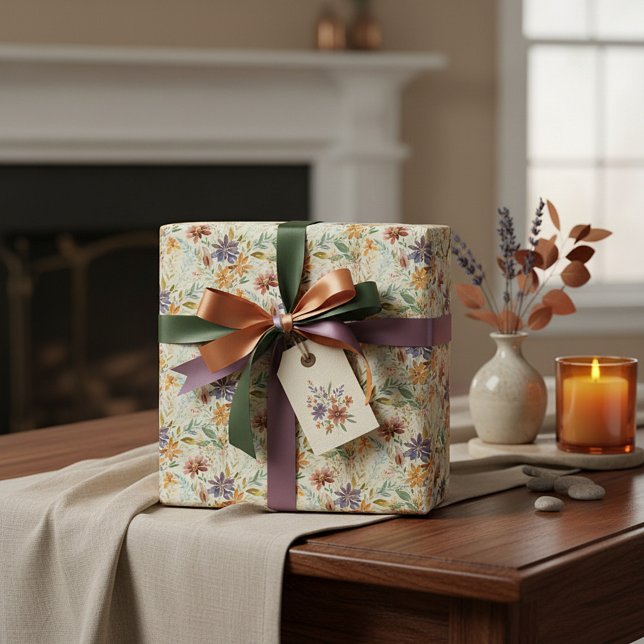 Papier Cadeau Motif fleur sauvage d'automne (Créateur téléchargé)