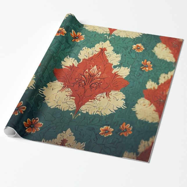 Papier Cadeau Motif floral  (Déroulé)