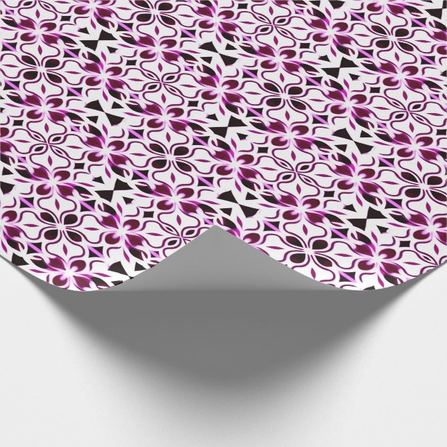 Papier Cadeau Motif floral abstrait vibrant (Coin)