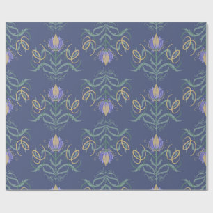 Papier Cadeau Motif floral Art nouveau damassé vintage