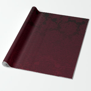 Papier Cadeau Motif floral bordeaux moderne élégant