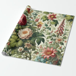 Papier Cadeau Motif floral botanique sans couture