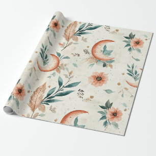 Papier Cadeau Motif floral céleste (2)