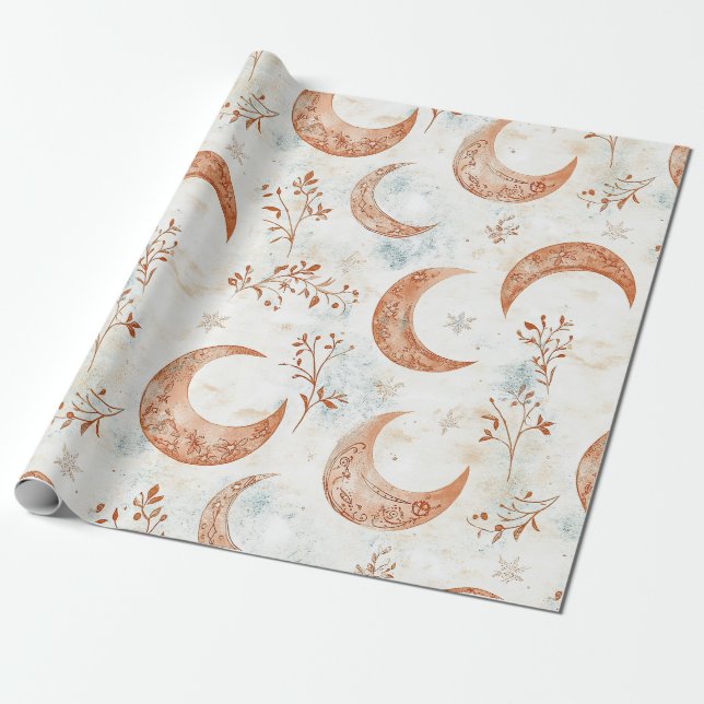Papier Cadeau Motif floral céleste (3) (Déroulé)