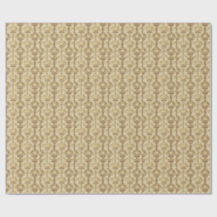 Papier Cadeau Motif floral damassé doré de luxe royal scintillan