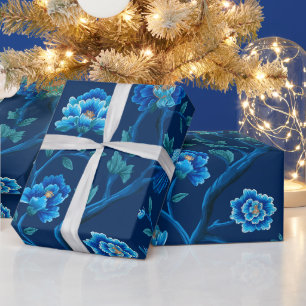 Papier Cadeau Motif floral de chinoiserie