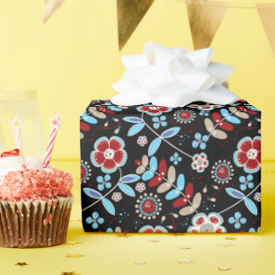 Papier Cadeau Motif floral de gens audacieux