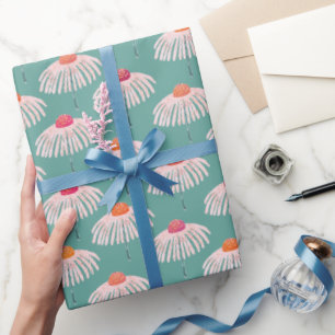 Papier Cadeau Motif floral de gerbera marguerite