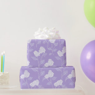 Papier Cadeau Motif floral de lilas lavande féminin
