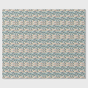 Papier Cadeau Motif floral de plage tropicale avec vagues et pal
