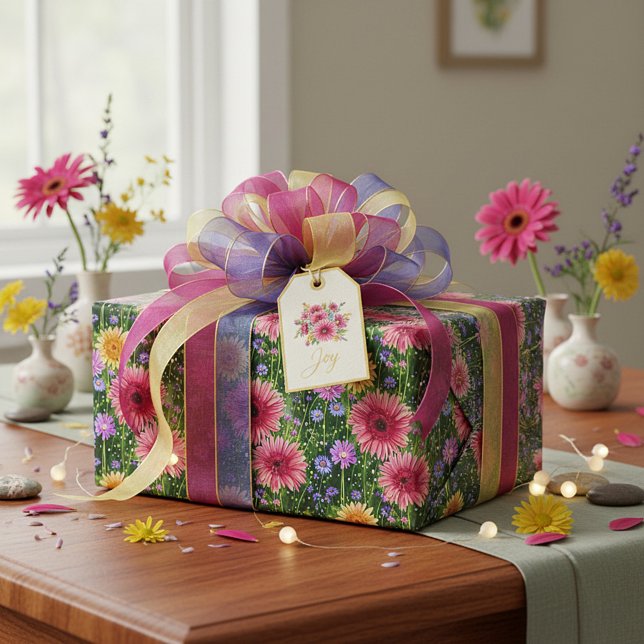 Papier Cadeau Motif floral de ressort lumineux (Créateur téléchargé)