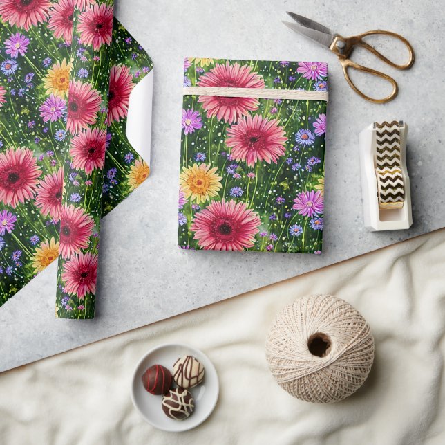 Papier Cadeau Motif floral de ressort lumineux (Artisanat)