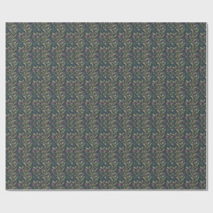 Papier Cadeau Motif Floral d'Héritage de Chardon et de Tartan Éc