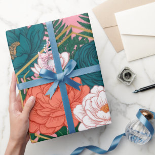 Papier Cadeau Motif floral élégant sans couture Fleurs tropica