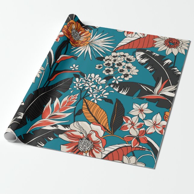 Papier Cadeau Motif floral ininterrompu dans (Déroulé)