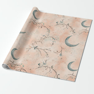 Papier Cadeau Motif Floral Lunaire Bohème Céleste (3)
