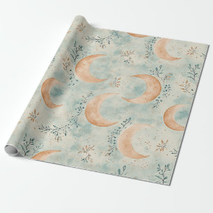 Papier Cadeau Motif Floral Lunaire Bohème Céleste (8)
